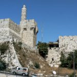 Old walls of Jerusalem and the Tower of David  Jerusalem downtown--old