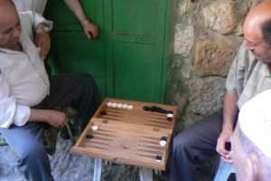 Playing Backgammon in the old market