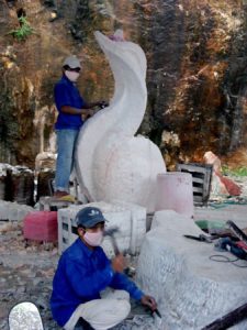 A carver at Marble Mountain