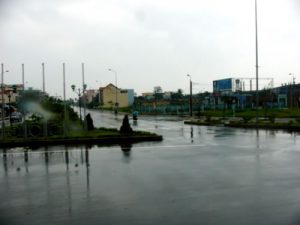 Wet streets in Danang - not