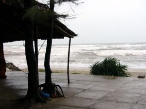 China Beach on a stormy day Shelter by the water