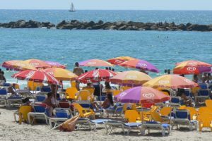 Tel Aviv has miles of white sand beaches.