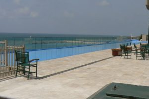 Hilton Hotel pool overlooking the beach