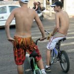 Bikers on Rothschild Street in Tel