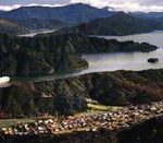 South Island Picton town harbor