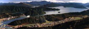 South Island Picton town harbor