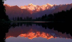 Lake Matheson at sunset