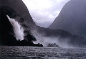 Milford Sound storm raging