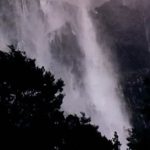 Milford Sound storm-falls blowing upward