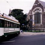 Christ Church trolley and church