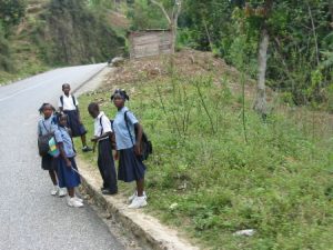 En route to Jacmel - rural school kids