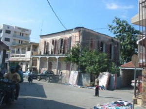 Jacmel - market and surrounding town buildings