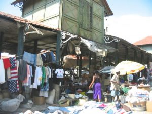 Jacmel - market clothing being sold