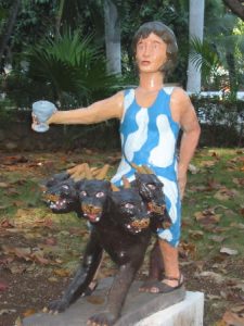 Port au Prince, Hotel Oloffson - paper mache sculpture -