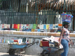 Side street book vendor