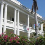 Beautiful white house with pillars