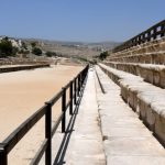Hippodrome race track at ancient Jerash Bleacher seats