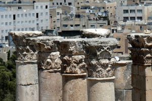 Columns and their capitals on top