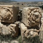 Detailed carvings into the stone blocks