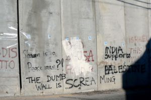 Protest graffiti on the wall