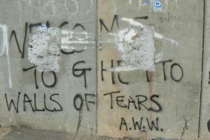 Protest graffiti on the wall