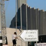 Approaching a major checkpoint between Jerusalem and Ramallah in Palestine.