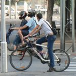 Along Tel Aviv’s Rothschild Boulevard - bikes and boys