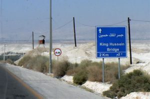 Sign for King Hussein Bridge