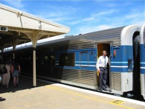 Transfer Time At Wagga Wagga, passengers alight to change trains.  This