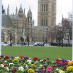 Parliament Square and flowers