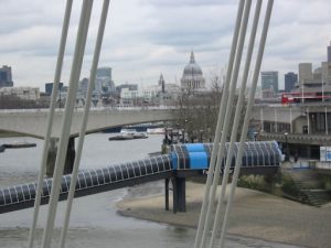 The Thames River with St.Paul's cathedral in the distance