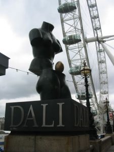 Dali art piece near the Millenneum Wheel