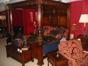 Elegant four-poster bed for sale