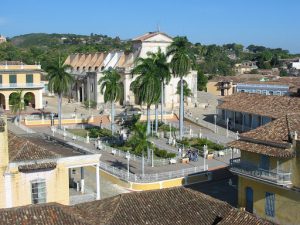 Cuba - overlooking plaza and church  in south coast village