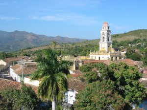 Cuba - overlooking plaza and church  in south coast village