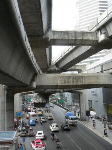 Thailand, Bangkok - the SkyTrain superstructure is a huge feat of