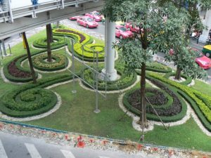 Thailand, Bangkok - small park below SkyTrain