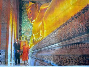 Thailand, Bangkok - Wat Pho contains the largest reclining Buddha statue