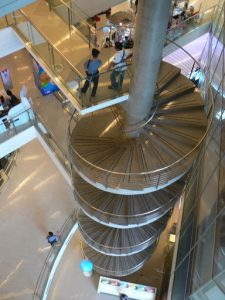 Thailand, Bangkok - shopping mall spiral staircase