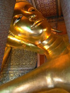 Thailand, Bangkok - head of reclining Wat Pho Buddha statue