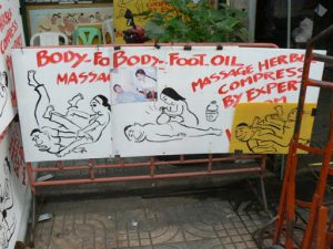 Thailand, Bangkok - sign for massage parlor