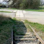 Railway remnant leading to the crematorium.