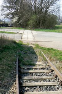 Railway remnant leading to the crematorium.