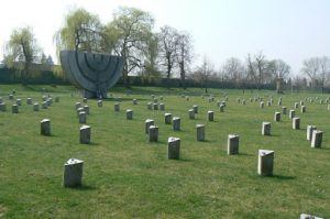 Adjacent to the crematorium is the large Jewish cemetery.