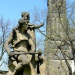 Vysehrad Castle grounds with cemetery, statues and views of the