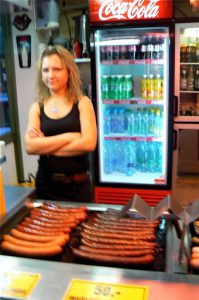 Sausage and kraut vendor in Wenceslas Square.