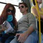 Couple on a tram.