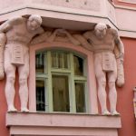Art Nouveau architectural details; Prague contains one of the