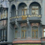 Art Nouveau architectural details; Prague contains one of the