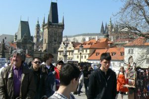 Charles Bridge tourists.